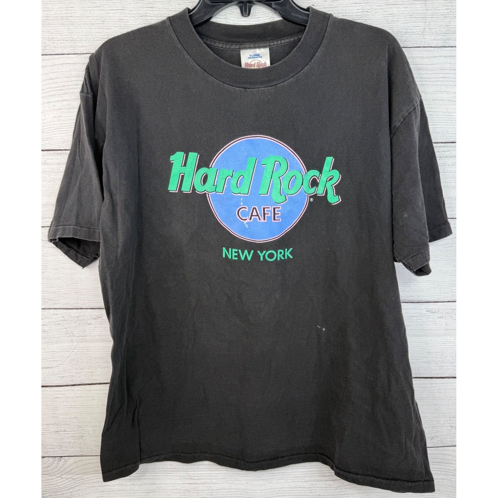 VTG 80/90's Hard Rock Cafe New York T-Shirt Sz XL Distressed W/ Killer Fade USA - Picture 1 of 5